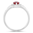 0.96 Carat Genuine Ruby and White Diamond 14K White Gold Ring - Rings - Custom Crafting Alliance, LLC