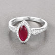 0.96 Carat Genuine Ruby and White Diamond 14K White Gold Ring - Rings - Custom Crafting Alliance, LLC