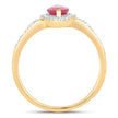 0.96 Carat Genuine Ruby and White Diamond 14K Yellow Gold Ring - Rings - Custom Crafting Alliance, LLC