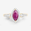 0.96 Carat Genuine Ruby and White Diamond 14K Yellow Gold Ring - Rings - Custom Crafting Alliance, LLC
