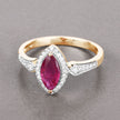 0.96 Carat Genuine Ruby and White Diamond 14K Yellow Gold Ring - Rings - Custom Crafting Alliance, LLC