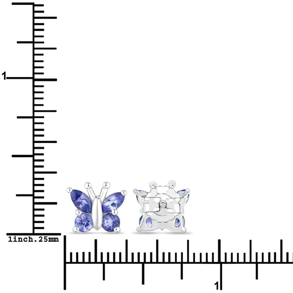 0.96 Carat Genuine Tanzanite .925 Sterling Silver Earrings - Earrings - Custom Crafting Alliance, LLC