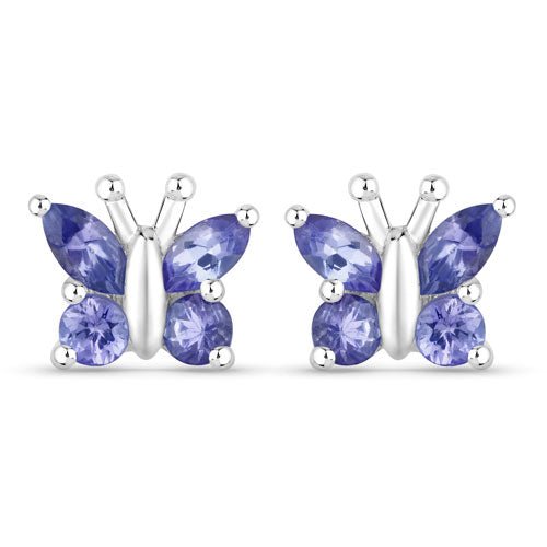 0.96 Carat Genuine Tanzanite .925 Sterling Silver Earrings - Earrings - Custom Crafting Alliance, LLC