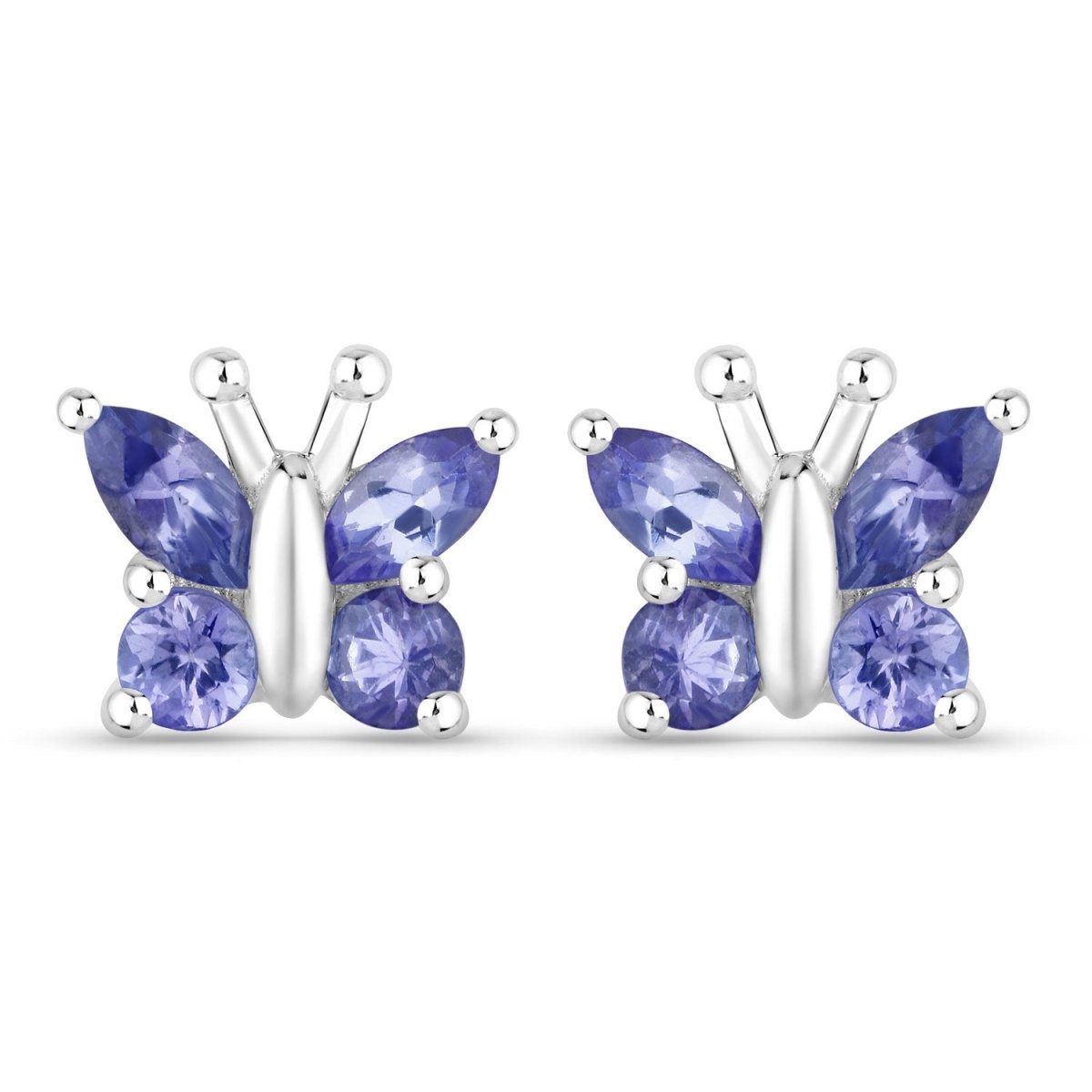 0.96 Carat Genuine Tanzanite .925 Sterling Silver Earrings - Earrings - Custom Crafting Alliance, LLC