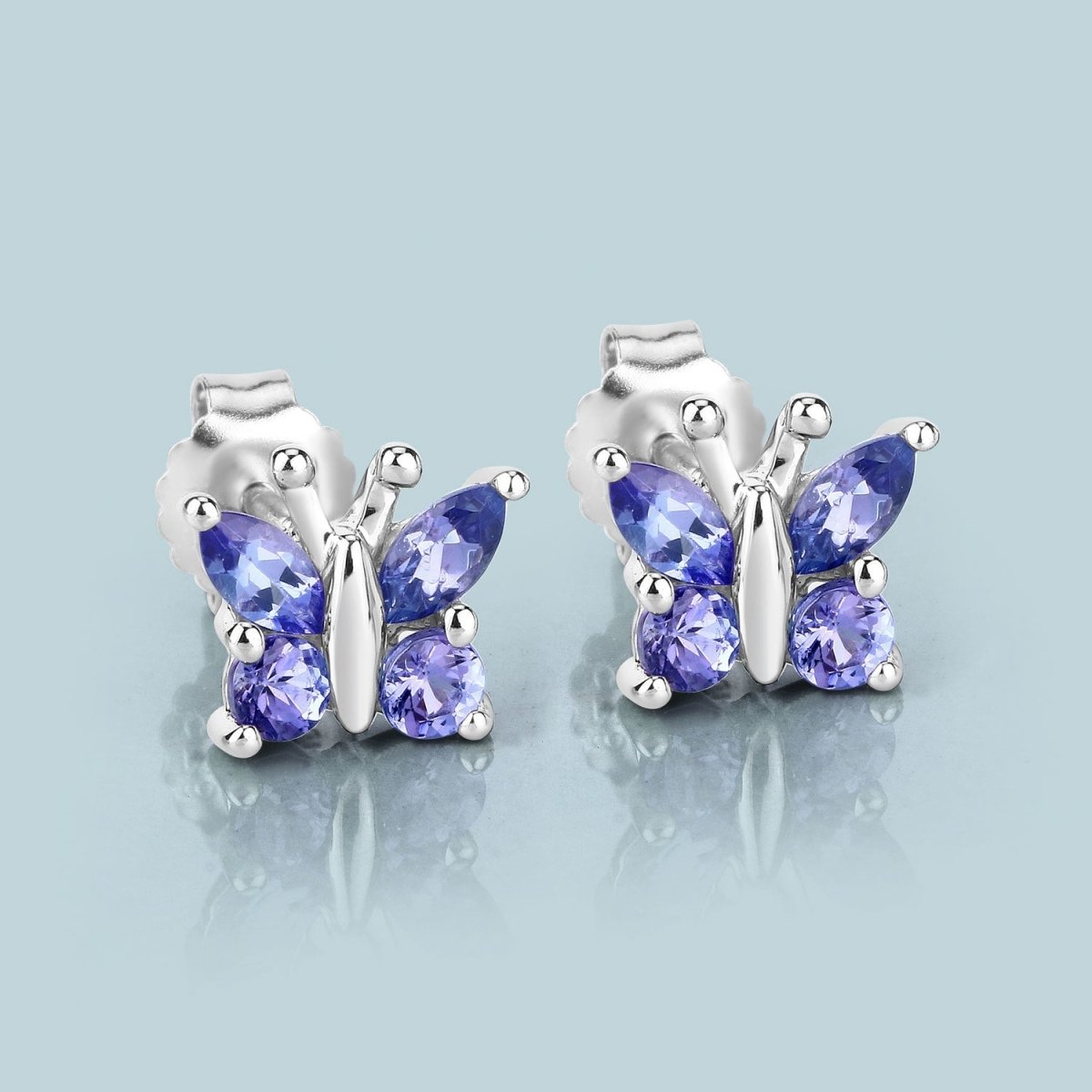 0.96 Carat Genuine Tanzanite .925 Sterling Silver Earrings - Earrings - Custom Crafting Alliance, LLC