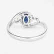 0.98 Carat Genuine Blue Sapphire and White Diamond 10K White Gold Ring - Rings - Custom Crafting Alliance, LLC