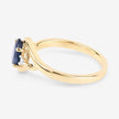 0.98 Carat Genuine Blue Sapphire and White Diamond 10K Yellow Gold Ring - Rings - Custom Crafting Alliance, LLC