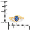 0.98 Carat Genuine Blue Sapphire and White Diamond 10K Yellow Gold Ring - Rings - Custom Crafting Alliance, LLC