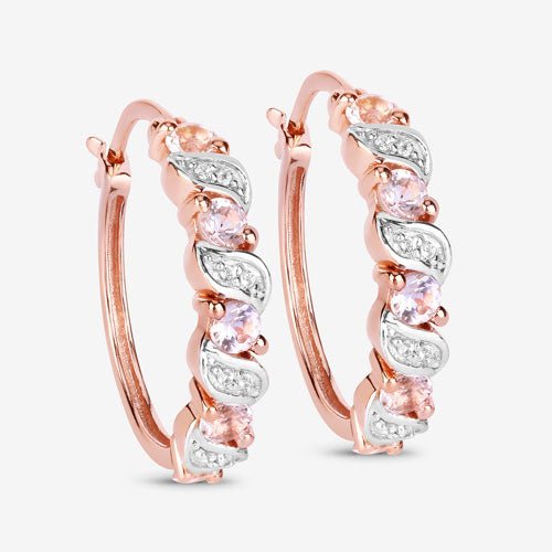 0.98 Carat Genuine Morganite and White Topaz .925 Sterling Silver Earrings - Earrings - Custom Crafting Alliance, LLC