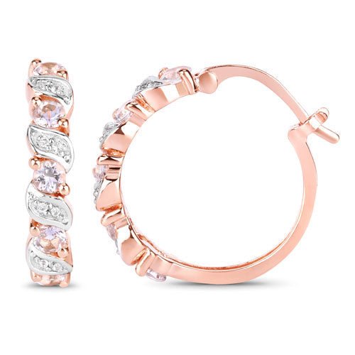 0.98 Carat Genuine Morganite and White Topaz .925 Sterling Silver Earrings - Earrings - Custom Crafting Alliance, LLC