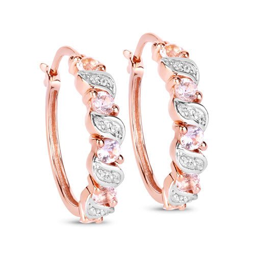 0.98 Carat Genuine Morganite and White Topaz .925 Sterling Silver Earrings - Earrings - Custom Crafting Alliance, LLC