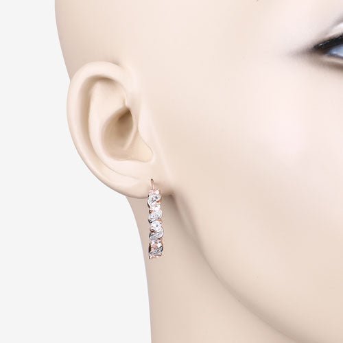 0.98 Carat Genuine Morganite and White Topaz .925 Sterling Silver Earrings - Earrings - Custom Crafting Alliance, LLC