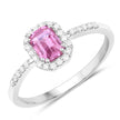 0.99 Carat Genuine Pink Sapphire and White Diamond 14K White Gold Ring - Rings - Custom Crafting Alliance, LLC