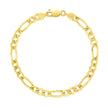 4.5mm 14k Yellow Gold Solid Figaro Bracelet
