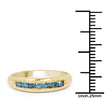 14K Yellow Gold Plated 0.35 Carat Genuine Blue Diamond .925 Sterling Silver Ring