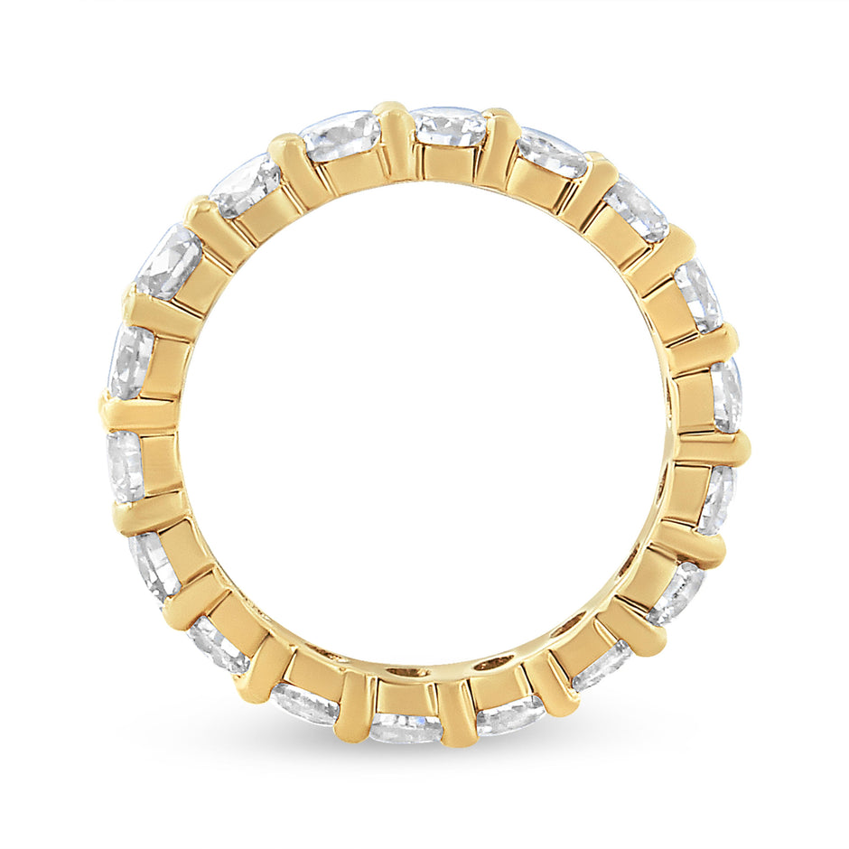 14K Yellow Gold 3.00 Cttw Shared Prong Set Round Cut Diamond Eternity Band (J-K Color, VS1-VS2 Clarity) - Ring Size 7