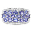 2.72 Carat Genuine Tanzanite .925 Sterling Silver Ring