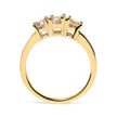 10K Yellow Gold 1.00 Cttw Champagne Diamond 3-Stone Band Ring (J-K Color, I1-I2 Clarity)  - Size 7