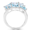 4.34 Carat Genuine Blue Topaz .925 Sterling Silver Ring