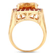 9.38 Carat Genuine Citrine and Orange Sapphire .925 Sterling Silver Ring