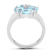 2.58 Carat Genuine Blue Topaz and White Topaz .925 Sterling Silver Ring