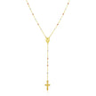 14k Tri Color Gold Lariat Rosary Necklace