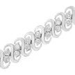 .925 Sterling Silver 1/4 cttw Round-Cut Diamond Double Row Wrapped S-Link Bracelet (I-J Color, I2-I3 Clarity) - Size 7.25