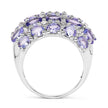 7.29 Carat Genuine Tanzanite and White Topaz .925 Sterling Silver Ring