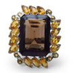 17.85 Carat Genuine Smoky Quartz & Citrine .925 Sterling Silver Ring
