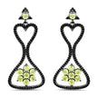 6.93 Carat Genuine Peridot and Black Spinel .925 Sterling Silver Earrings
