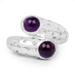 2.31 Carat Genuine Amethyst and White Topaz .925 Sterling Silver Ring