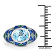 3.25 Carat Genuine Swiss Blue Topaz .925 Sterling Silver Ring