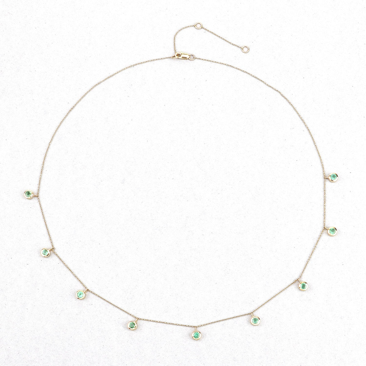 0.90 Carat Genuine Zambian Emerald 10K Yellow Gold Necklace