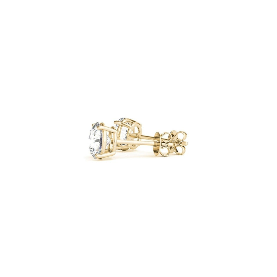 1 1/2 cttw Certified IGI Lab Grown Round Diamond Stud Earrings 14k Yellow Gold (G/VS2) - Earrings - Custom Crafting Alliance, LLC
