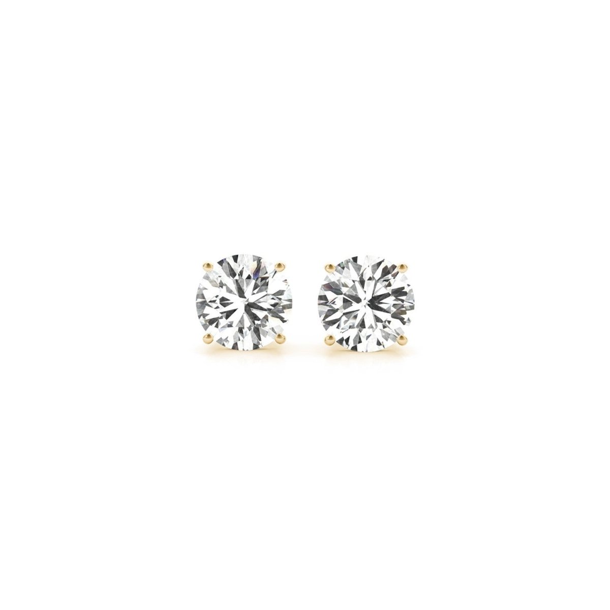 1 1/2 cttw Certified IGI Lab Grown Round Diamond Stud Earrings 14k Yellow Gold (G/VS2) - Earrings - Custom Crafting Alliance, LLC