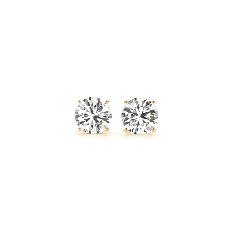 1 1/2 cttw Certified IGI Lab Grown Round Diamond Stud Earrings 14k Yellow Gold (G/VS2) - Earrings - Custom Crafting Alliance, LLC