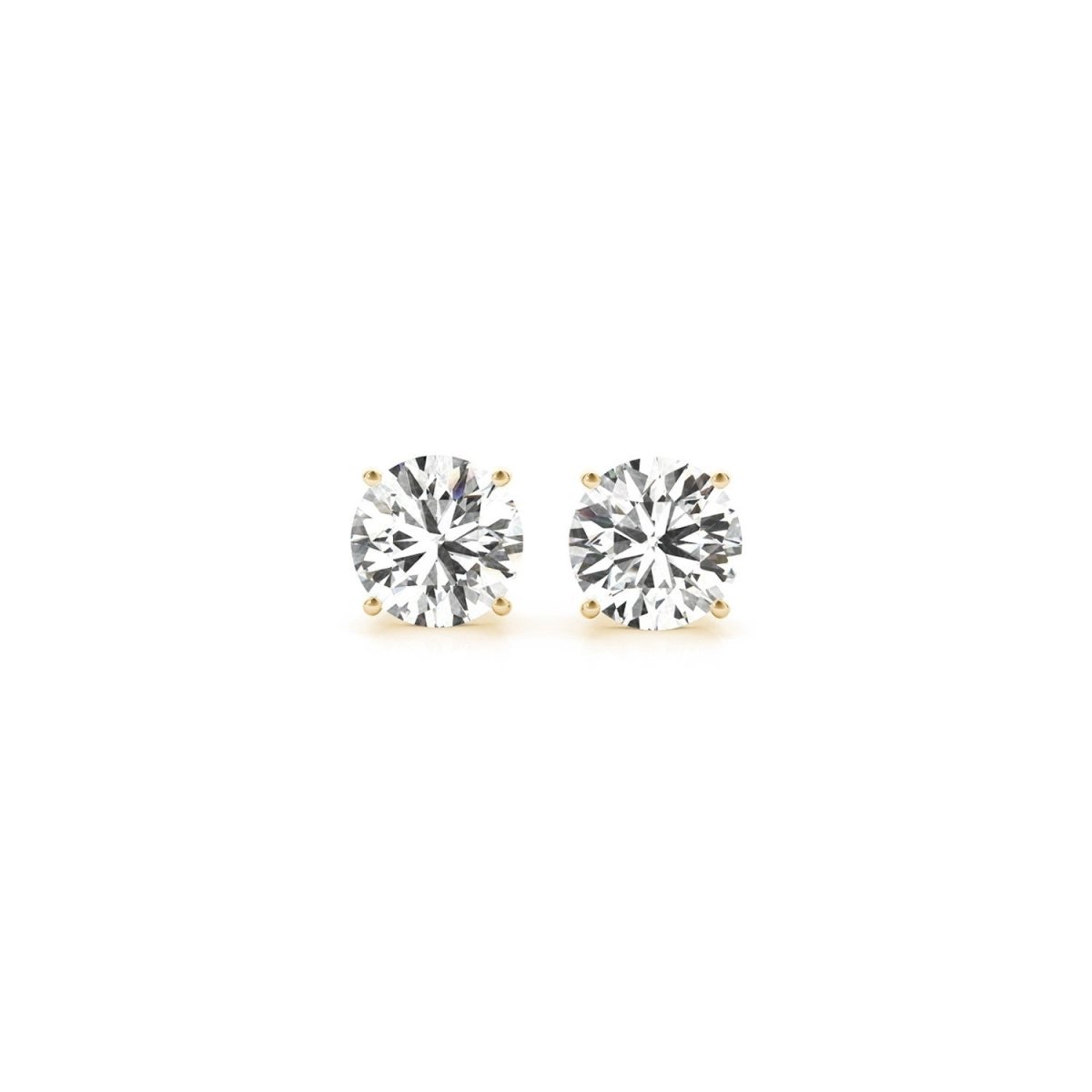 1 1/2 cttw Certified IGI Lab Grown Round Diamond Stud Earrings 14k Yellow Gold (G/VS2) - Earrings - Custom Crafting Alliance, LLC
