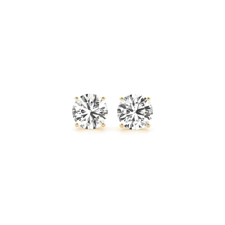 1 1/2 cttw Certified IGI Lab Grown Round Diamond Stud Earrings 14k Yellow Gold (G/VS2) - Earrings - Custom Crafting Alliance, LLC