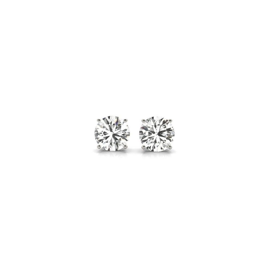 1 cttw Certified IGI Lab Grown Round Diamond Stud Earrings 14k White Gold (G/VS2) - Earrings - Custom Crafting Alliance, LLC