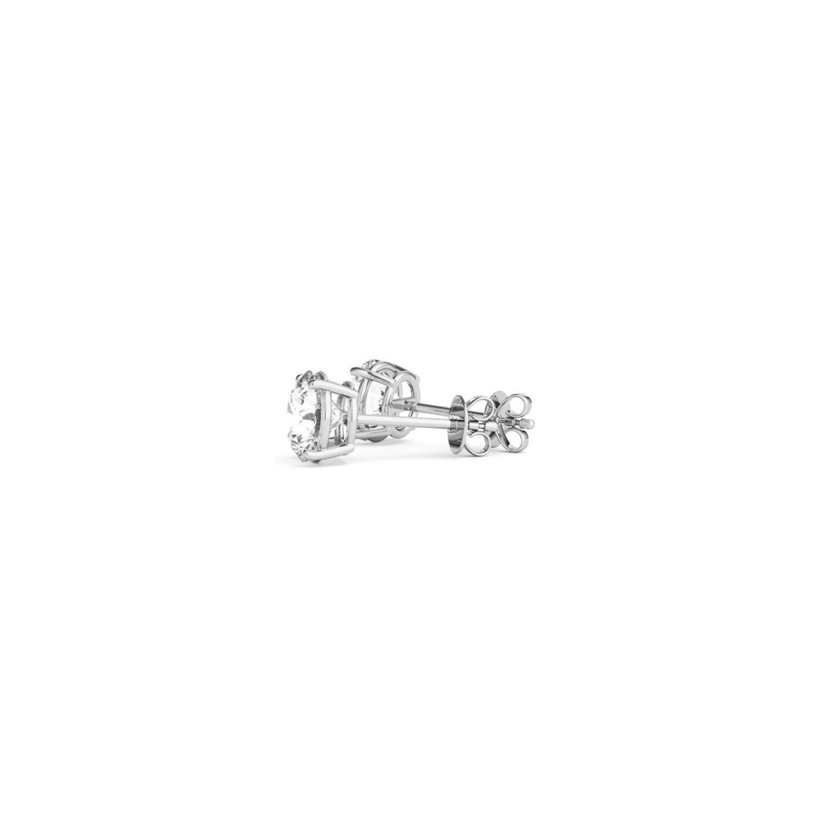 1 cttw Certified IGI Lab Grown Round Diamond Stud Earrings 14k White Gold (G/VS2) - Earrings - Custom Crafting Alliance, LLC