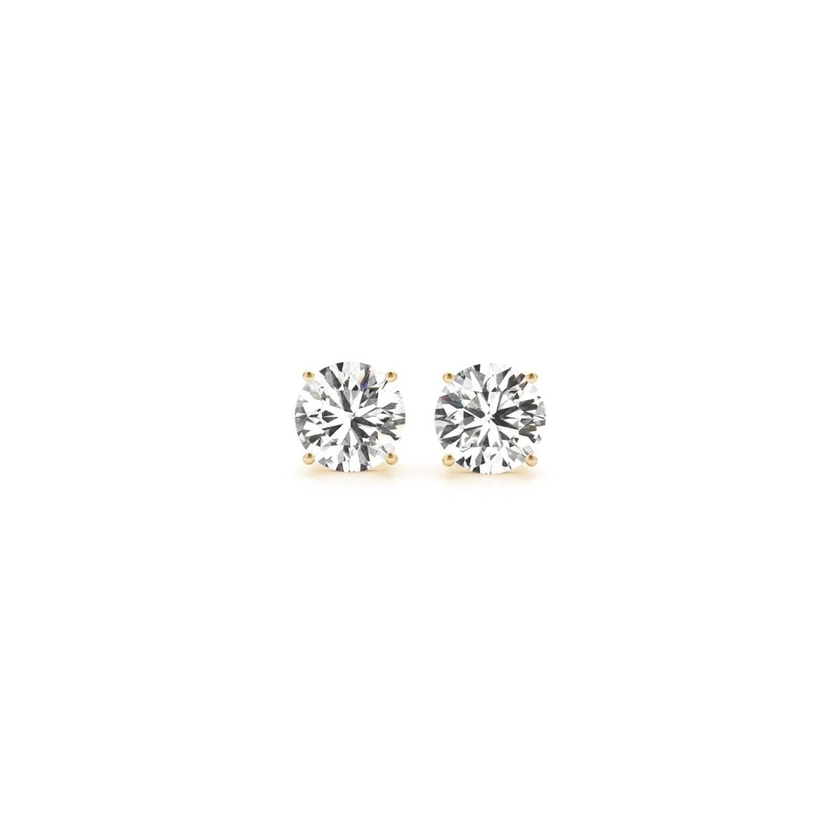1 cttw Certified IGI Lab Grown Round Diamond Stud Earrings 14k Yellow Gold (G/VS2) - Earrings - Custom Crafting Alliance, LLC