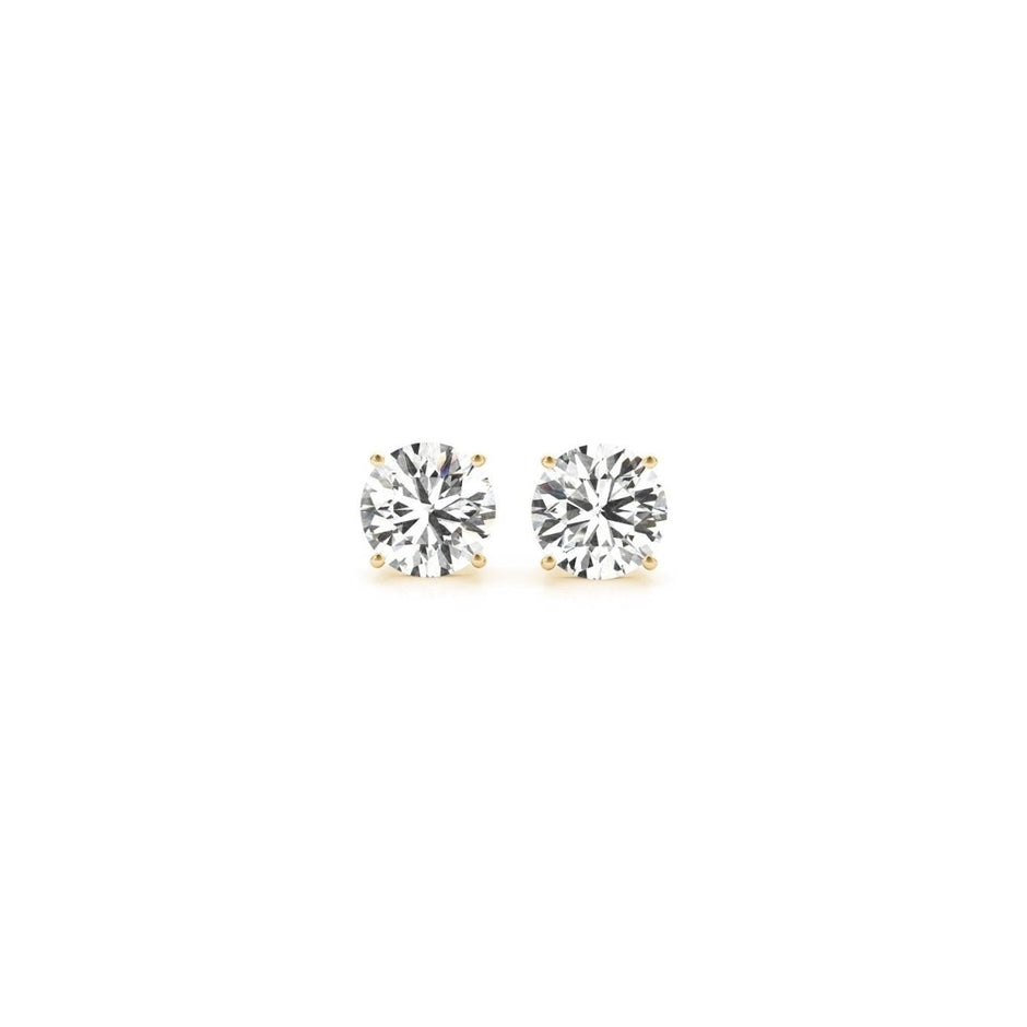 1 cttw Certified IGI Lab Grown Round Diamond Stud Earrings 14k Yellow Gold (G/VS2) - Earrings - Custom Crafting Alliance, LLC