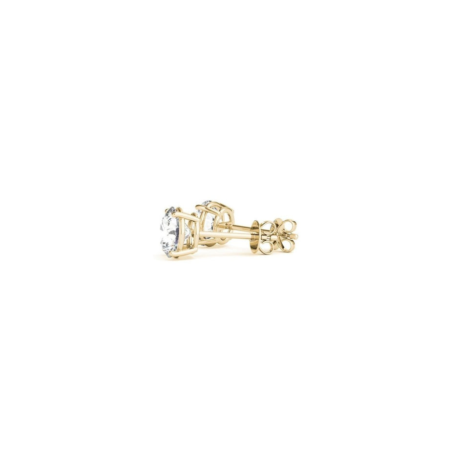 1 cttw Certified IGI Lab Grown Round Diamond Stud Earrings 14k Yellow Gold (G/VS2) - Earrings - Custom Crafting Alliance, LLC