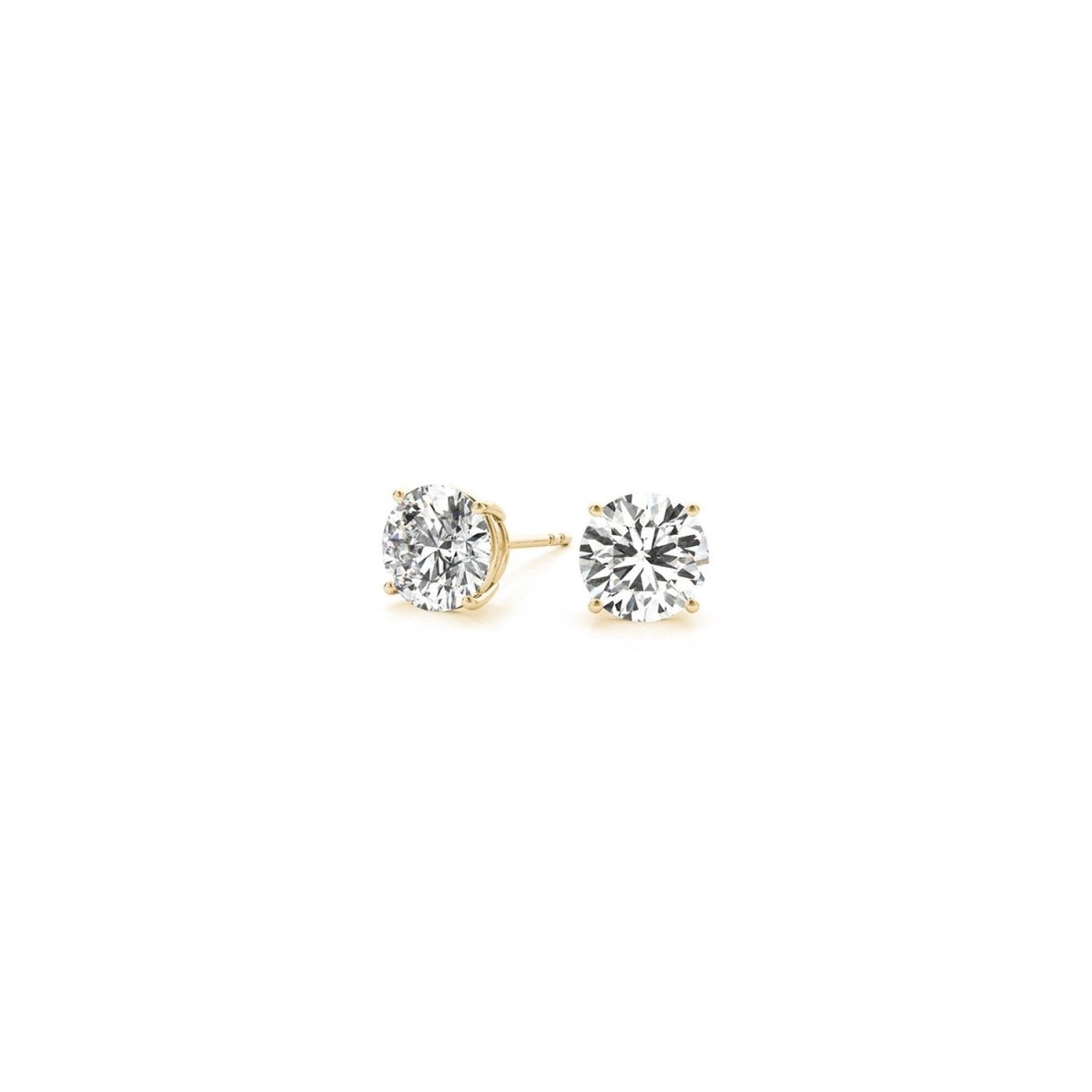 1 cttw Certified IGI Lab Grown Round Diamond Stud Earrings 14k Yellow Gold (G/VS2) - Earrings - Custom Crafting Alliance, LLC