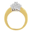10K Yellow Gold 1.0 Cttw Marquise Composite Diamond Cluster Cocktail Ring (H-I Color, SI2-I1 Clarity) - Size 7