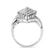 10K White Gold 1/2 Cttw Diamond Pear Shaped Cluster Ring (H-I Color, I1-I2 Clarity) - Ring Size 7