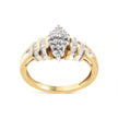 10K Yellow Gold 1/2 Cttw Diamond Pear Shaped Head and Multi Row Channel Set  Shank Ring (H-I Color, SI2-I1 Clarity) - Ring Size 7