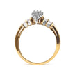 10K Yellow Gold 1/2 Cttw Diamond Pear Shaped Head and Multi Row Channel Set  Shank Ring (H-I Color, SI2-I1 Clarity) - Ring Size 7