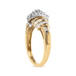 10K Yellow Gold 1/2 Cttw Diamond Pear Shaped Head and Multi Row Channel Set  Shank Ring (H-I Color, SI2-I1 Clarity) - Ring Size 7