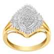 10K Yellow Gold Diamond Cocktail Ring (1/2 Cttw, J-K Color, I2-I3 Clarity) - Size 6-1/2